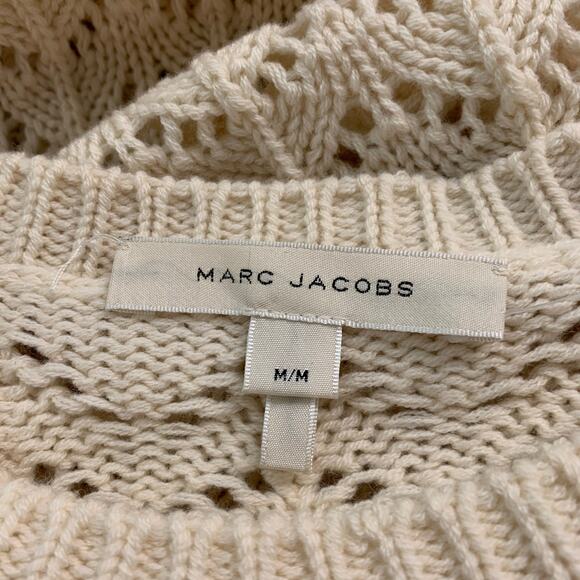 MARC JACOBS Size M Cream Gold Wool Cashmere Payettes Sweater - Picture 5 of 6
